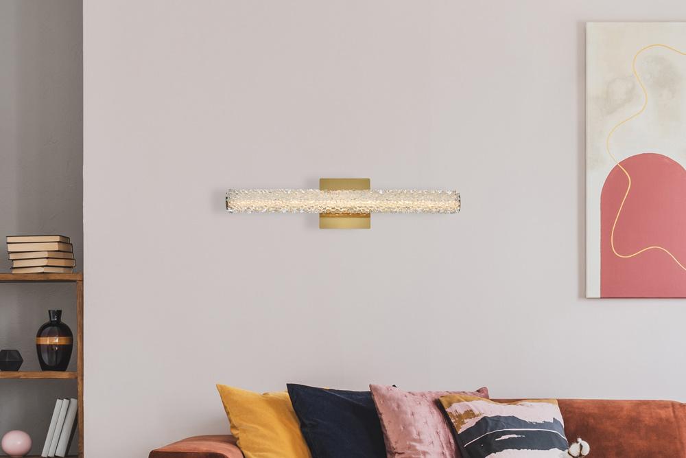 Elegant Furniture & Lighting - Bowen 24 inch Adjustable LED Wall Sconce in Satin Gold - 3800W24SG veiw 9