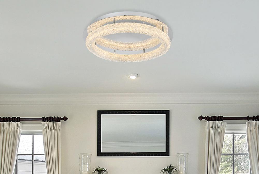 Elegant Furniture & Lighting - Bowen 26 inch Adjustable LED Flush Mount in Chrome - 3800F26C veiw 2