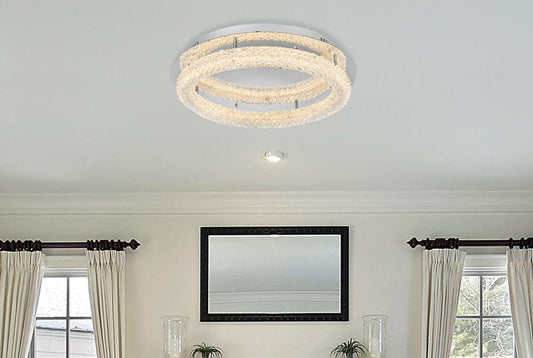 Elegant Furniture & Lighting - Bowen 26 inch Adjustable LED Flush Mount in Chrome - 3800F26C veiw 2