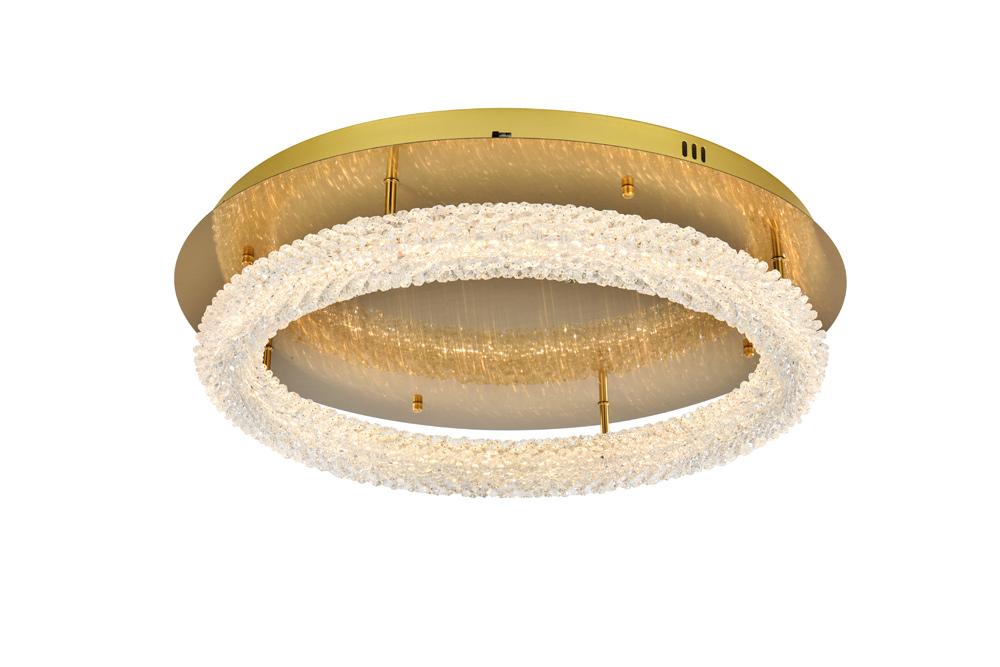 Elegant Furniture & Lighting - Bowen 26 inch Adjustable LED Flush Mount in Satin Gold - 3800F26SG veiw 1