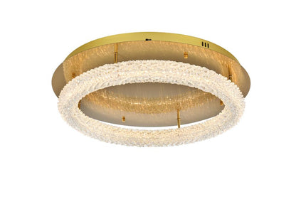 Elegant Furniture & Lighting - Bowen 26 inch Adjustable LED Flush Mount in Satin Gold - 3800F26SG veiw 1