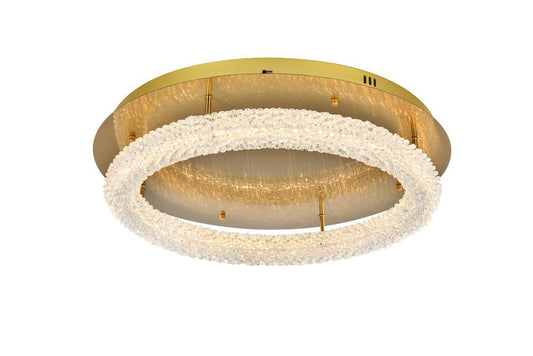Elegant Furniture & Lighting - Bowen 26 inch Adjustable LED Flush Mount in Satin Gold - 3800F26SG veiw 1