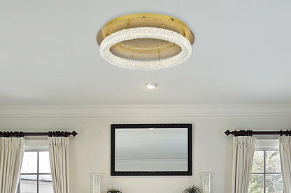 Elegant Furniture & Lighting - Bowen 26 inch Adjustable LED Flush Mount in Satin Gold - 3800F26SG veiw 2