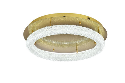 Elegant Furniture & Lighting - Bowen 26 inch Adjustable LED Flush Mount in Satin Gold - 3800F26SG veiw 4