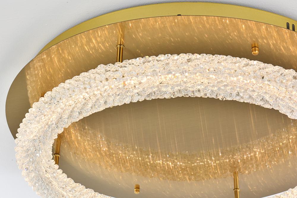 Elegant Furniture & Lighting - Bowen 26 inch Adjustable LED Flush Mount in Satin Gold - 3800F26SG veiw 5