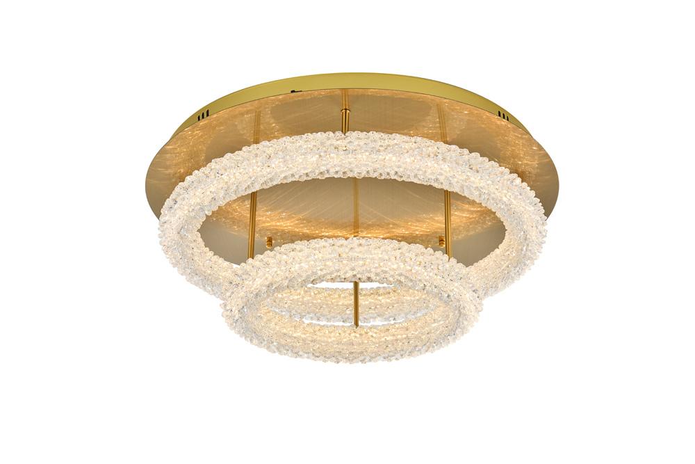 Elegant Furniture & Lighting - Bowen 26 inch Adjustable LED Flush Mount in Satin Gold - 3800F26L2SG veiw 1