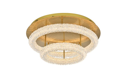 Elegant Furniture & Lighting - Bowen 26 inch Adjustable LED Flush Mount in Satin Gold - 3800F26L2SG veiw 1