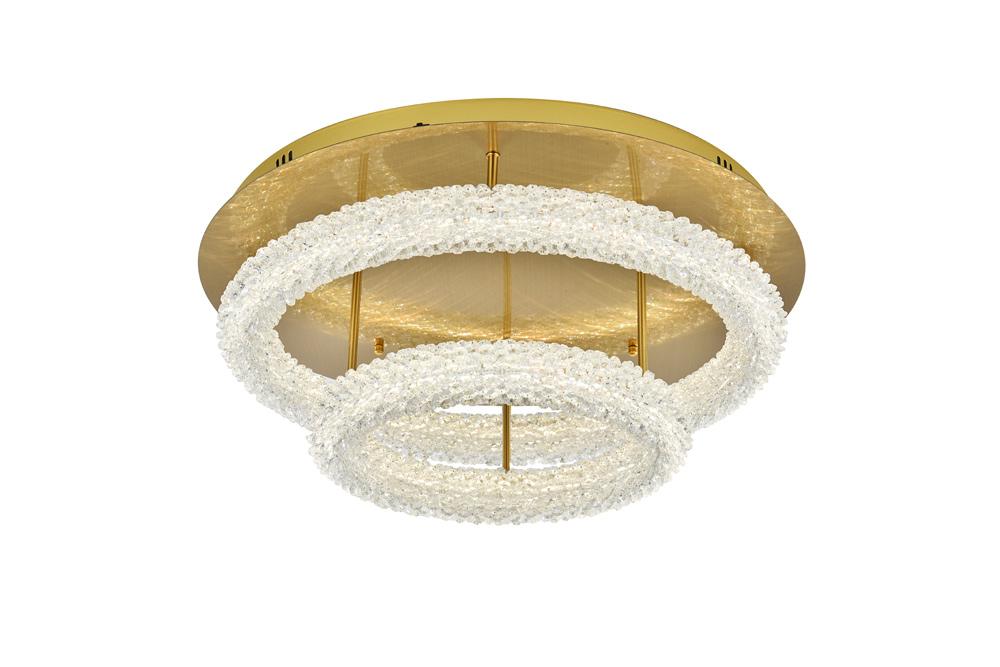 Elegant Furniture & Lighting - Bowen 26 inch Adjustable LED Flush Mount in Satin Gold - 3800F26L2SG veiw 3