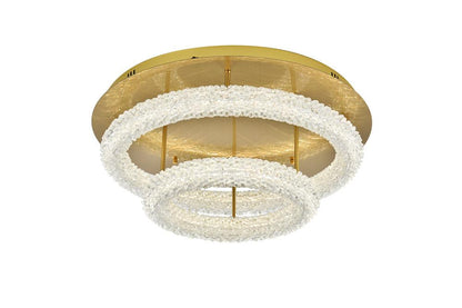 Elegant Furniture & Lighting - Bowen 26 inch Adjustable LED Flush Mount in Satin Gold - 3800F26L2SG veiw 3