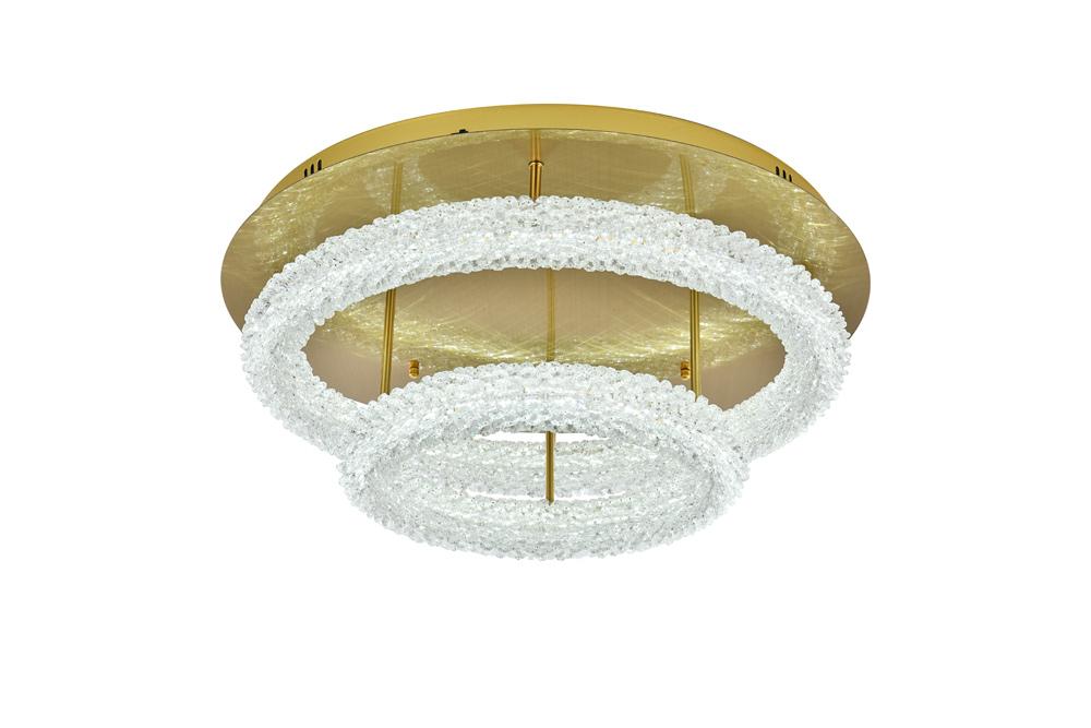 Elegant Furniture & Lighting - Bowen 26 inch Adjustable LED Flush Mount in Satin Gold - 3800F26L2SG veiw 4