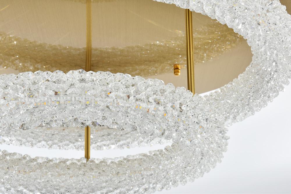 Elegant Furniture & Lighting - Bowen 26 inch Adjustable LED Flush Mount in Satin Gold - 3800F26L2SG veiw 6