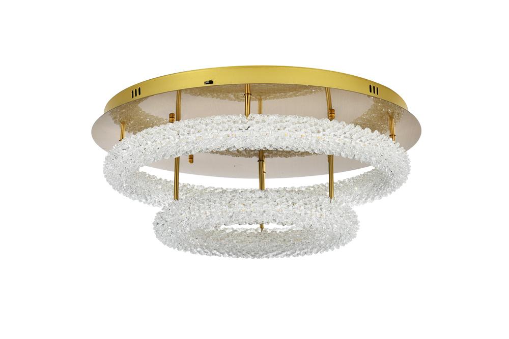 Elegant Furniture & Lighting - Bowen 26 inch Adjustable LED Flush Mount in Satin Gold - 3800F26L2SG veiw 8