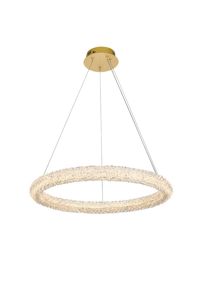 Elegant Furniture & Lighting - Bowen 26 inch Adjustable LED Chandelier in Satin Gold - 3800D26SG veiw 1