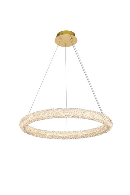 Elegant Furniture & Lighting - Bowen 26 inch Adjustable LED Chandelier in Satin Gold - 3800D26SG veiw 1