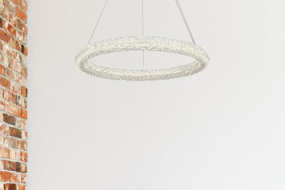 Elegant Furniture & Lighting - Bowen 26 inch Adjustable LED Chandelier in Satin Gold - 3800D26SG veiw 2