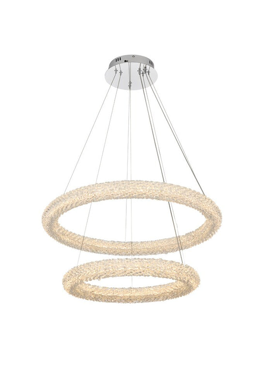 Elegant Furniture & Lighting - Bowen 28 inch Adjustable LED Chandelier in Chrome - 3800G28C veiw 1