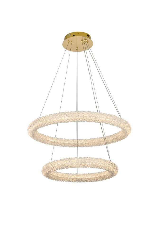 Elegant Furniture & Lighting - Bowen 28 inch Adjustable LED Chandelier in Satin Gold - 3800G28SG veiw 1
