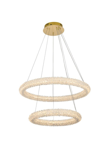 Elegant Furniture & Lighting - Bowen 28 inch Adjustable LED Chandelier in Satin Gold - 3800G28SG veiw 1