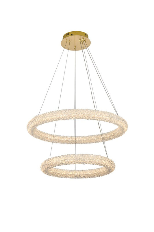 Elegant Furniture & Lighting - Bowen 28 inch Adjustable LED Chandelier in Satin Gold - 3800G28SG veiw 1