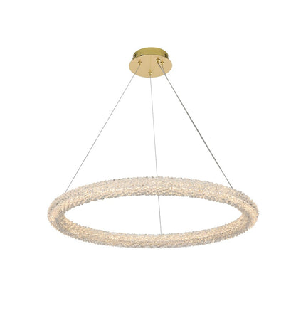 Elegant Furniture & Lighting - Bowen 32 inch Adjustable LED Chandelier in Satin Gold - 3800D31SG veiw 1