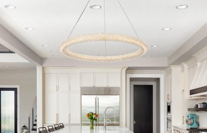 Elegant Furniture & Lighting - Bowen 32 inch Adjustable LED Chandelier in Satin Gold - 3800D31SG veiw 2