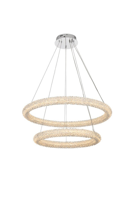 Elegant Furniture & Lighting - Bowen 32 inch Adjustable LED Chandelier in Chrome - 3800G32C veiw 1