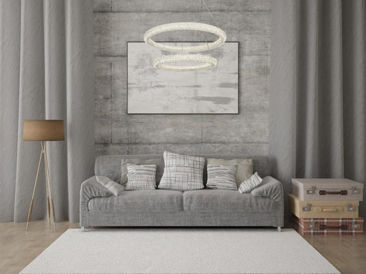 Elegant Furniture & Lighting - Bowen 32 inch Adjustable LED Chandelier in Satin Gold - 3800G32SG veiw 2