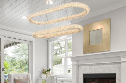 Elegant Furniture & Lighting - Bowen 42 inch Adjustable LED Chandelier in Chrome - 3800G42L2C veiw 2