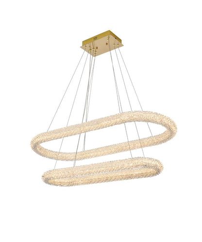 Elegant Furniture & Lighting - Bowen 42 inch Adjustable LED Chandelier in Satin Gold - 3800G42L2SG veiw 1