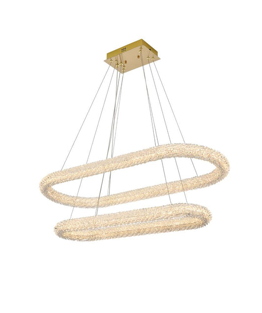 Elegant Furniture & Lighting - Bowen 42 inch Adjustable LED Chandelier in Satin Gold - 3800G42L2SG veiw 1