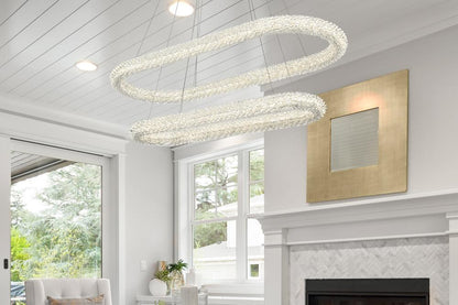 Elegant Furniture & Lighting - Bowen 42 inch Adjustable LED Chandelier in Satin Gold - 3800G42L2SG veiw 2