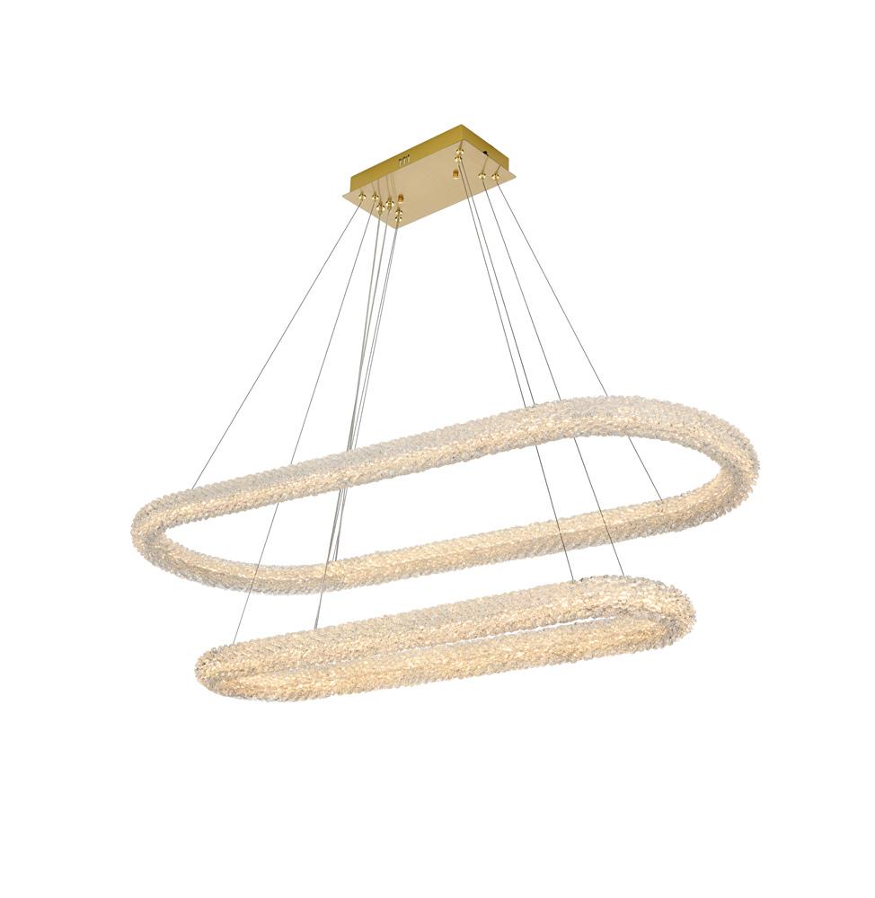 Elegant Furniture & Lighting - Bowen 51 inch Adjustable LED Chandelier in Satin Gold - 3800G50L2SG veiw 1