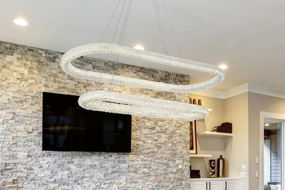 Elegant Furniture & Lighting - Bowen 51 inch Adjustable LED Chandelier in Satin Gold - 3800G50L2SG veiw 2