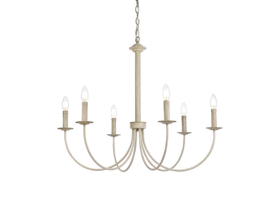 Elegant Furniture & Lighting - Brielle 6 lights pendant in weathered dove - LD7041D32WD veiw 1