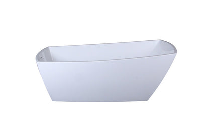 Elegant Furniture & Lighting - Brock 72 inch soaking single slipper rectangular bathtub in glossy white - BT21272GW veiw 1