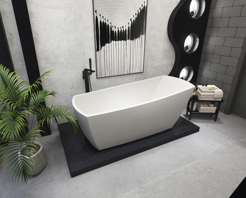 Elegant Furniture & Lighting - Brock 72 inch soaking single slipper rectangular bathtub in glossy white - BT21272GW veiw 4