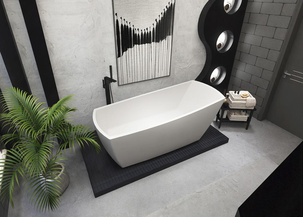 Elegant Furniture & Lighting - Brock 72 inch soaking single slipper rectangular bathtub in glossy white - BT21272GW veiw 5