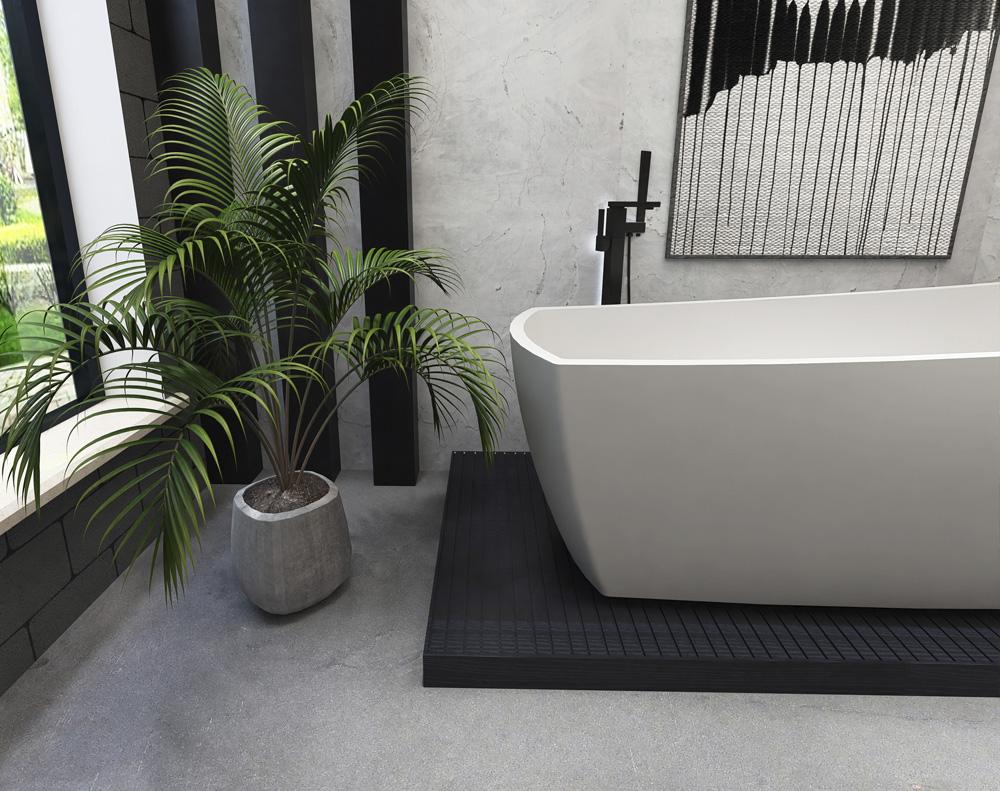 Elegant Furniture & Lighting - Brock 72 inch soaking single slipper rectangular bathtub in glossy white - BT21272GW veiw 6