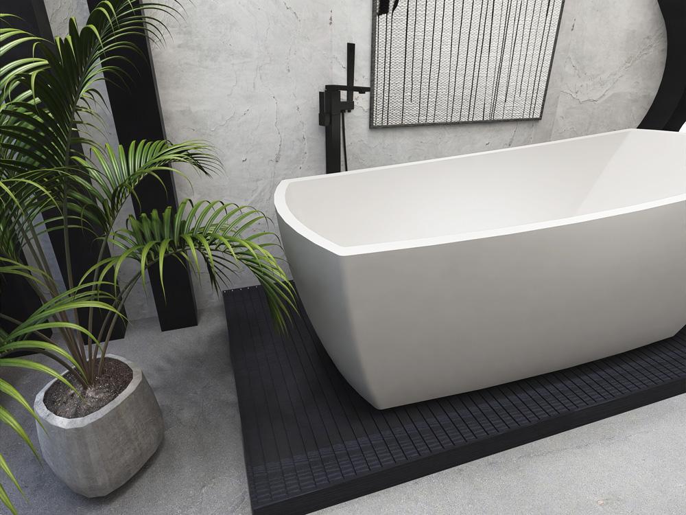Elegant Furniture & Lighting - Brock 72 inch soaking single slipper rectangular bathtub in glossy white - BT21272GW veiw 7