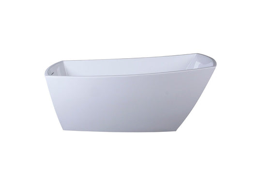 Elegant Furniture & Lighting - Brock 67 inch soaking single slipper rectangular bathtub in glossy white - BT21267GW veiw 1