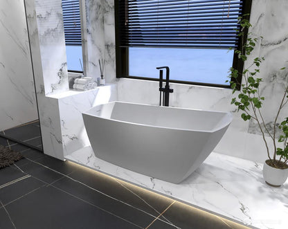 Elegant Furniture & Lighting - Brock 67 inch soaking single slipper rectangular bathtub in glossy white - BT21267GW veiw 3