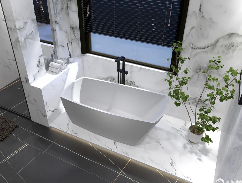 Elegant Furniture & Lighting - Brock 67 inch soaking single slipper rectangular bathtub in glossy white - BT21267GW veiw 5