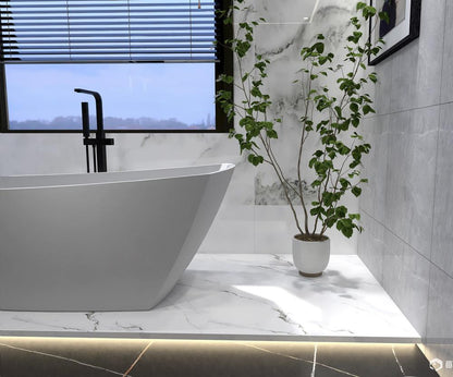 Elegant Furniture & Lighting - Brock 67 inch soaking single slipper rectangular bathtub in glossy white - BT21267GW veiw 6