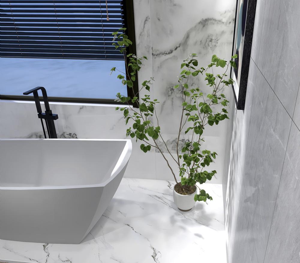 Elegant Furniture & Lighting - Brock 67 inch soaking single slipper rectangular bathtub in glossy white - BT21267GW veiw 7