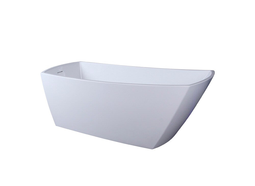 Elegant Furniture & Lighting - Brock 67 inch soaking single slipper rectangular bathtub in glossy white - BT21267GW veiw 8