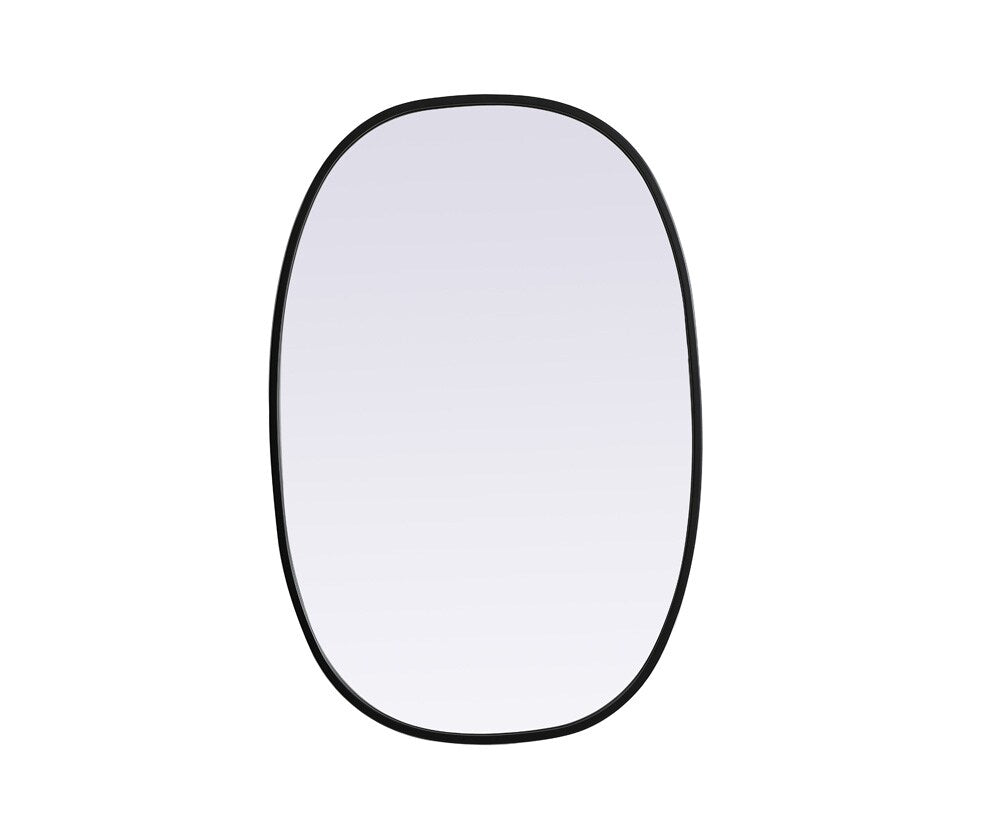 Elegant Furniture & Lighting - Brynn Metal Frame Oval Mirror 20x30 Inch in Black - MR2B2030BLK veiw 1