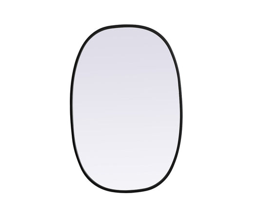 Elegant Furniture & Lighting - Brynn Metal Frame Oval Mirror 20x30 Inch in Black - MR2B2030BLK veiw 1