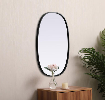 Elegant Furniture & Lighting - Brynn Metal Frame Oval Mirror 20x30 Inch in Black - MR2B2030BLK veiw 5