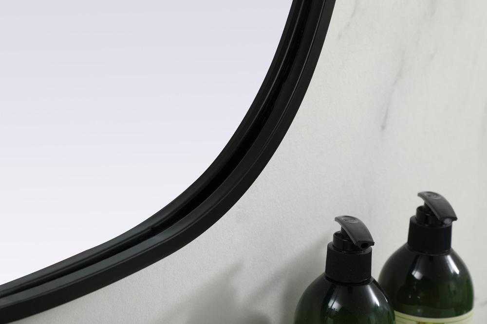Elegant Furniture & Lighting - Brynn Metal Frame Oval Mirror 20x30 Inch in Black - MR2B2030BLK veiw 7