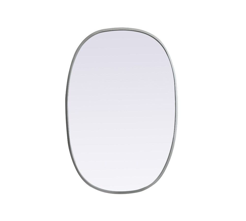 Elegant Furniture & Lighting - Brynn Metal Frame Oval Mirror 20x30 Inch in Silver - MR2B2030SIL veiw 1